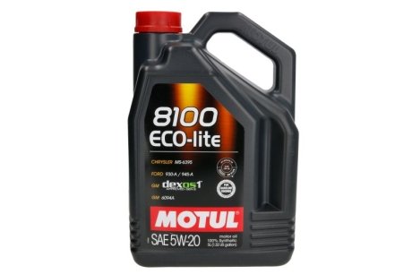 Олива 8100 ECO-LITE 5W-20 5L MOTUL 841451 (фото 1)