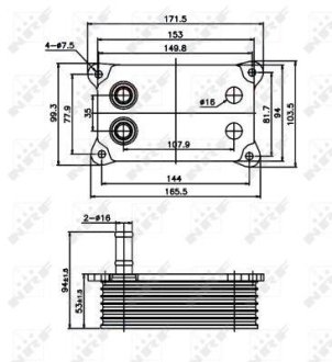 Радиатор оливний NRF 31071