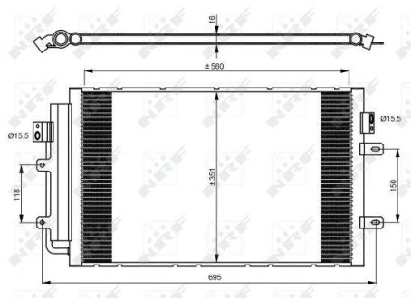 Радіатор кондиціонера Iveco Daily V 2.3D/3.0D 09.11-02.14 NRF 350083