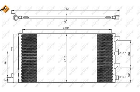 Радіатор кондиціонера Renault Duster 1.5dci 10- NRF 35969