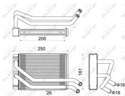 Радиатор печки Hyundai Santa Fe 2.0-2.7 01-06 NRF 54313