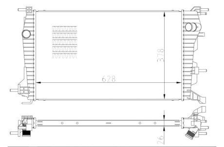 Радіатор охолдження двигуна Renault Fluence 1.5D 02.10- NRF 550004