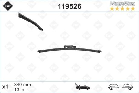 Щетка стеклоочистителя (задняя) (340mm) Skoda Roomster 06-/BMW X1 09-15 SWF 119526