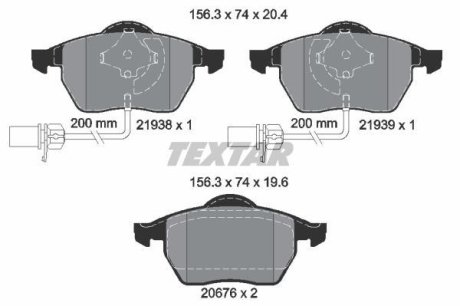 Комплект гальмівних колодок TEXTAR 2193801