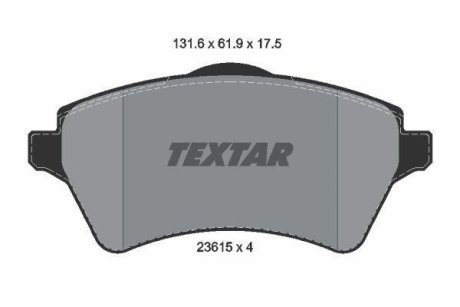 Комплект гальмівних колодок TEXTAR 2361501