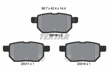 Комплект гальмівних колодок TEXTAR 2501601