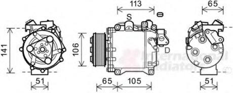 Компрессор кондиціонера Van Wezel 2500K263