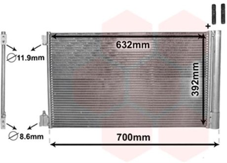 Радиатор кондиціонера Van Wezel 37005478