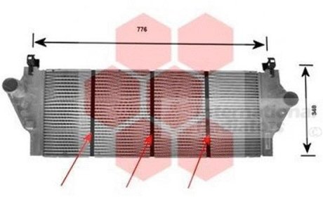 Радиатор інтеркулера Van Wezel 43004295