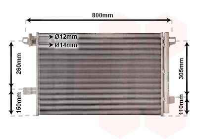 Радиатор кондиціонера Van Wezel 58015704