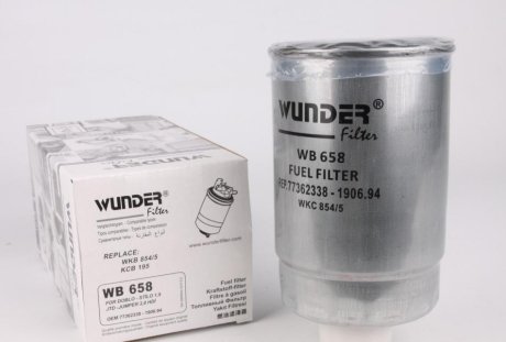 Фильтр топливный Citroen Jumper/Fiat Ducato/Peugeot Boxer 2.0-2.8 HDi 02- WUNDER FILTER WB 658