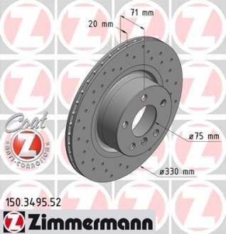 Диск гальмівний ZIMMERMANN 150.3495.52