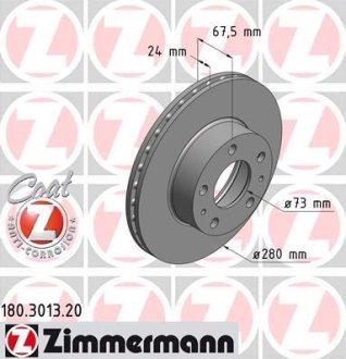 Диск гальмівний ZIMMERMANN 180.3013.20