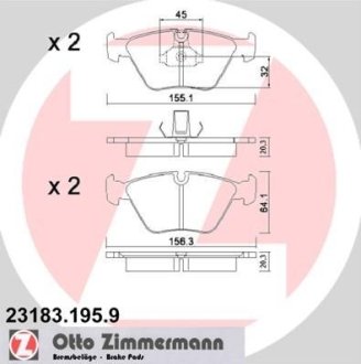 Комплект гальмівних колодок ZIMMERMANN 23183.195.9