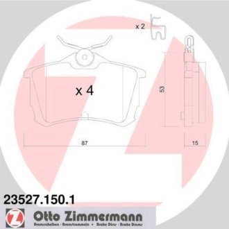 Комплект гальмівних колодок ZIMMERMANN 23527.150.1