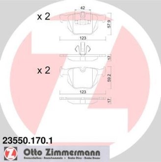 Комплект гальмівних колодок ZIMMERMANN 23550.170.1