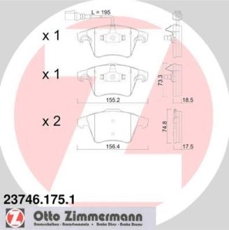 Комплект гальмівних колодок ZIMMERMANN 23746.175.1