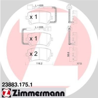 Колодки гальмівні дискові, к-кт ZIMMERMANN 23883.175.1