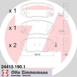 Комплект гальмівних колодок ZIMMERMANN 24415.190.1