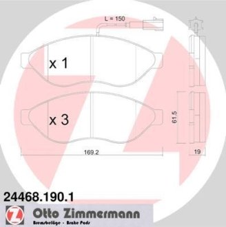 Комплект гальмівних колодок ZIMMERMANN 24468.190.1