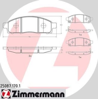 Комплект гальмівних колодок ZIMMERMANN 25087.170.1