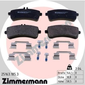 Комплект гальмівних колодок ZIMMERMANN 25163.185.3