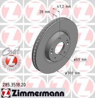 Диск гальмівний ZIMMERMANN 285.3518.20