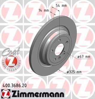 Диск гальмівний ZIMMERMANN 400.3686.20