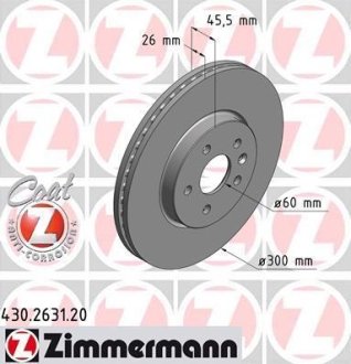 Диск гальмівний ZIMMERMANN 430.2631.20