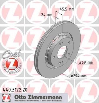 Диск гальмівний ZIMMERMANN 440.3122.20