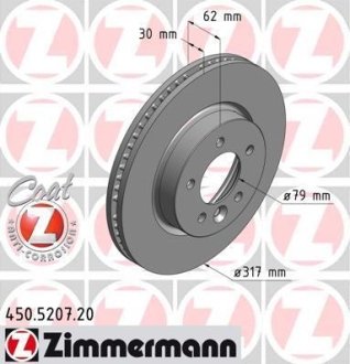 Диск гальмівний ZIMMERMANN 450.5207.20