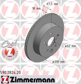 Диск гальмівний ZIMMERMANN 590.2824.20